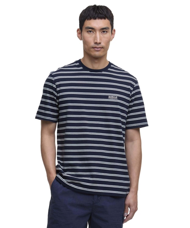 Men's Barbour International Bernie Stripe Cotton T-Shirt - Navy