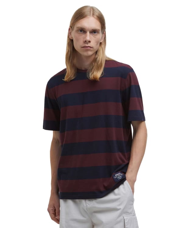 Men's Barbour Somerton Relaxed Fit Stripe T-Shirt - Burnt Heather