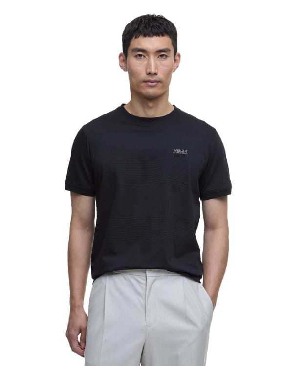 Men's Barbour International Chapter Jacquard Texture T-Shirt - Black