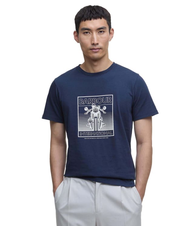 Men's Barbour International Track Graphic T-Shirt - Navy