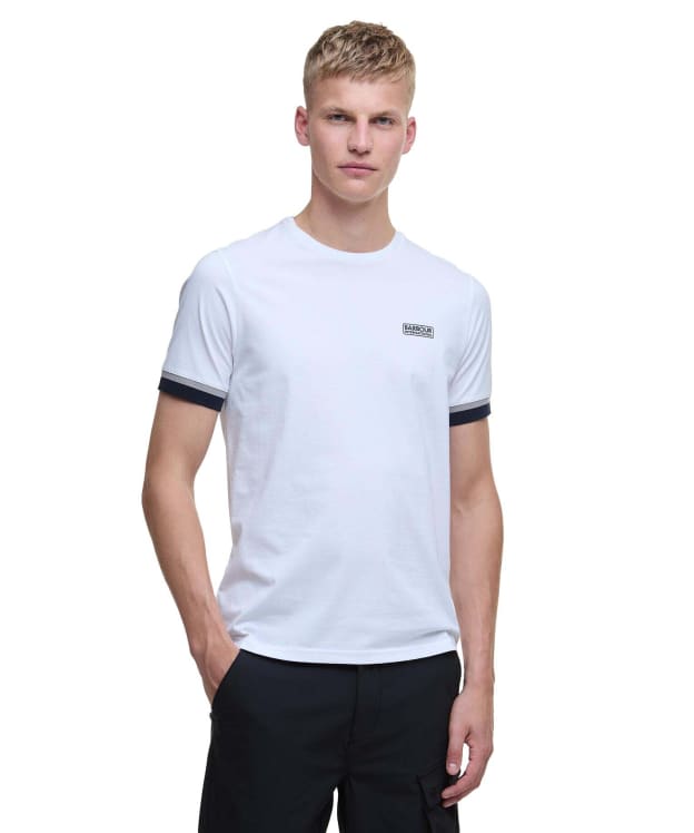 Men's Barbour International Deep Cuff Evan Tipped T-Shirt - White