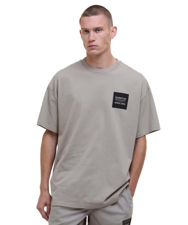 Men's Barbour International Micro Block Graphic Oversized T-Shirt - Concrete