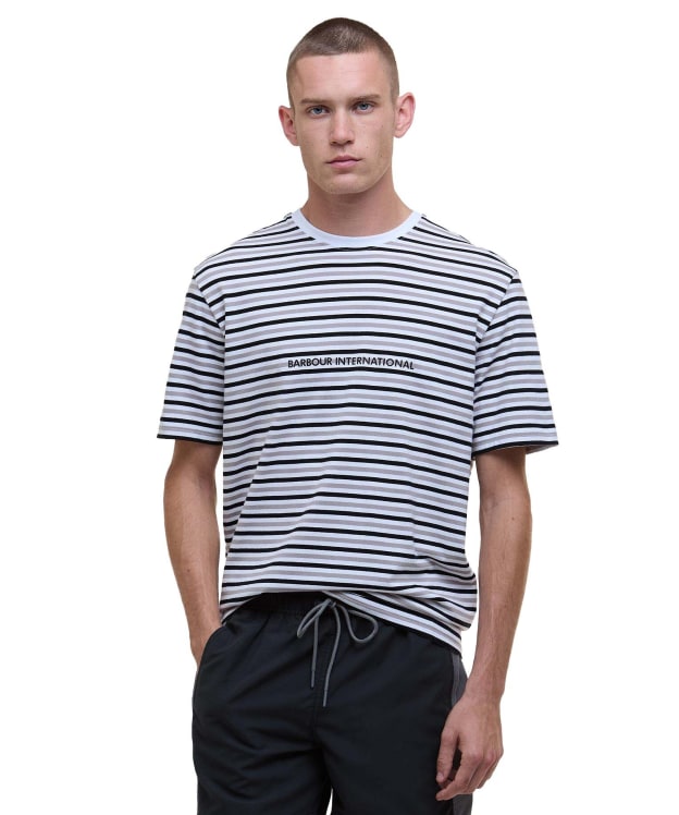 Men's Barbour International Micro Stripe Logo T-Shirt - White