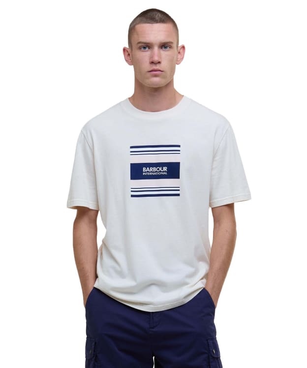 Men's Barbour International Garland Graphic Striped T-Shirt - Dove Grey