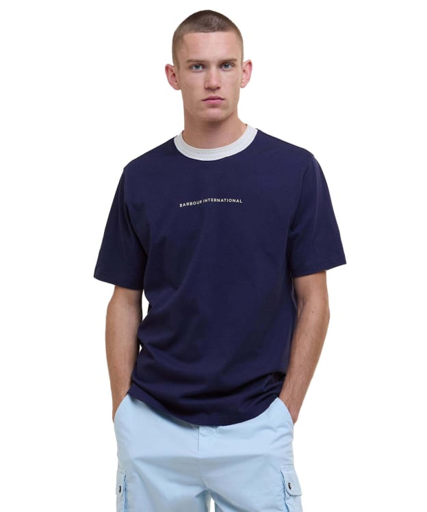 Men's Barbour International Caleb Tipped T-Shirt - Midnight Blue