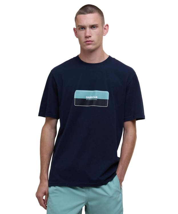 Men's Barbour International Split Lozenge T-Shirt - Sapphire Navy