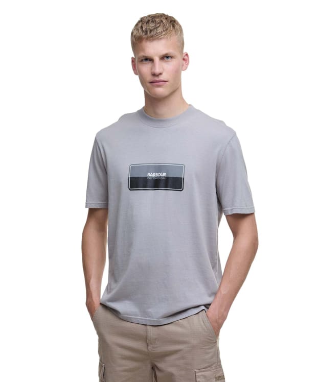 Men's Barbour International Split Lozenge T-Shirt - Pale Slate