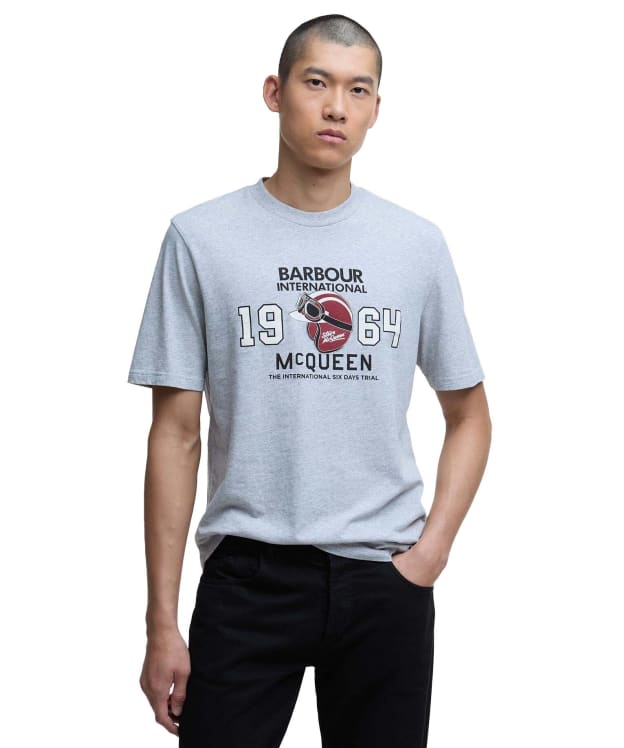 Men's Barbour International Giles Steve McQueen Graphic T-Shirt - Grey Marl