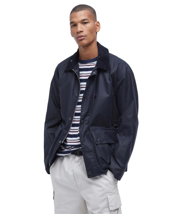 Men's Barbour Utility Spey Waxed Cotton Jacket - New Navy