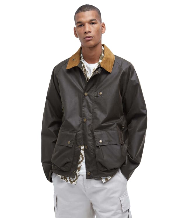 Men's Barbour Utility Spey Waxed Cotton Jacket - New Olive