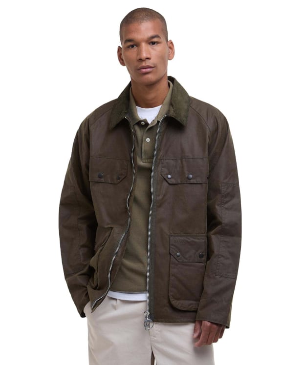 Men's Barbour Re-Engineered Short Bedale Waxed Jacket - Beech