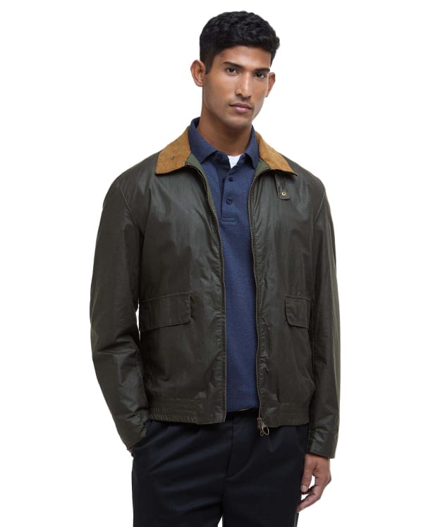 Men's Barbour Newbury Waxed Jacket - Archive Olive / Heritage Check