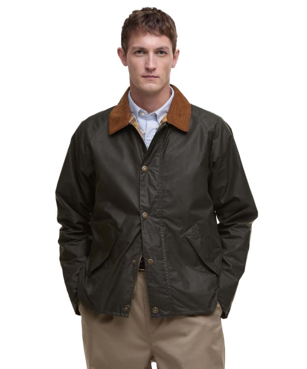 Men's Barbour Tracker Lightweight Waxed Jacket - Archive Olive