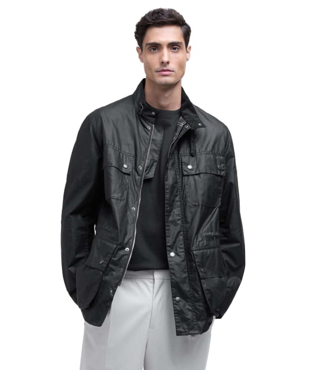 Men's Barbour International Croftley Waxed Jacket - Black
