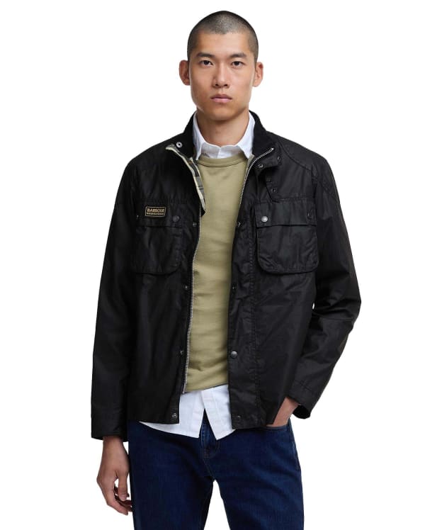 Men's Barbour International Merton Waxed Jacket - Black
