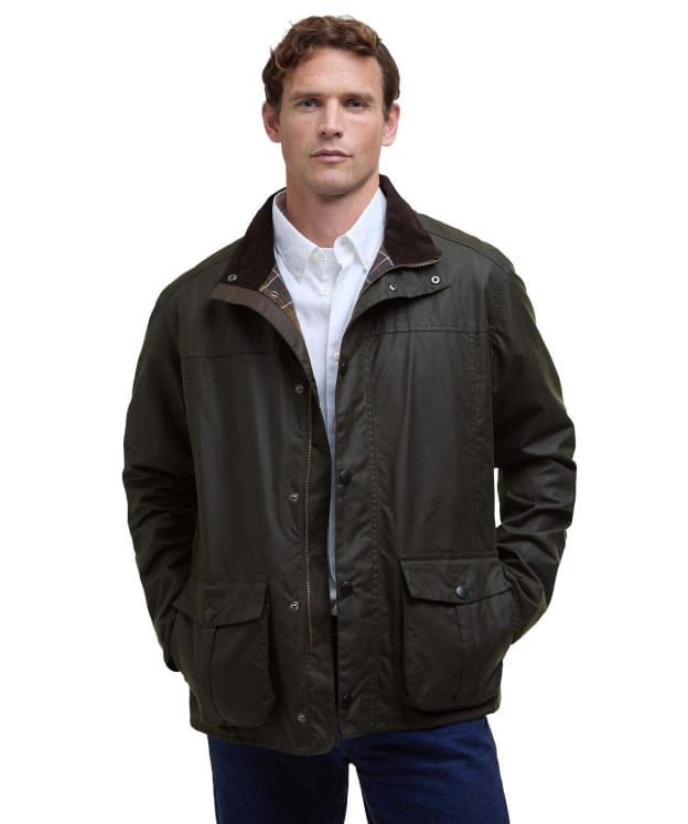 Men's Barbour Sander Waxed Jacket - Fern