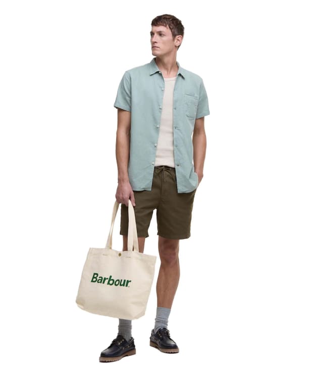 Barbour Logo Tote Bag - Ecru / Barbour Green