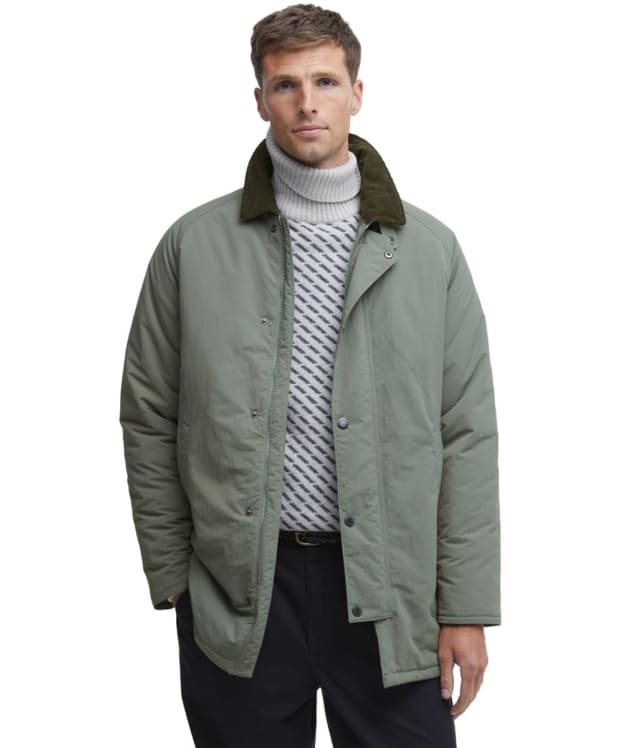 Men's Barbour Winter Wadded Showerproof Mac - Green Slate