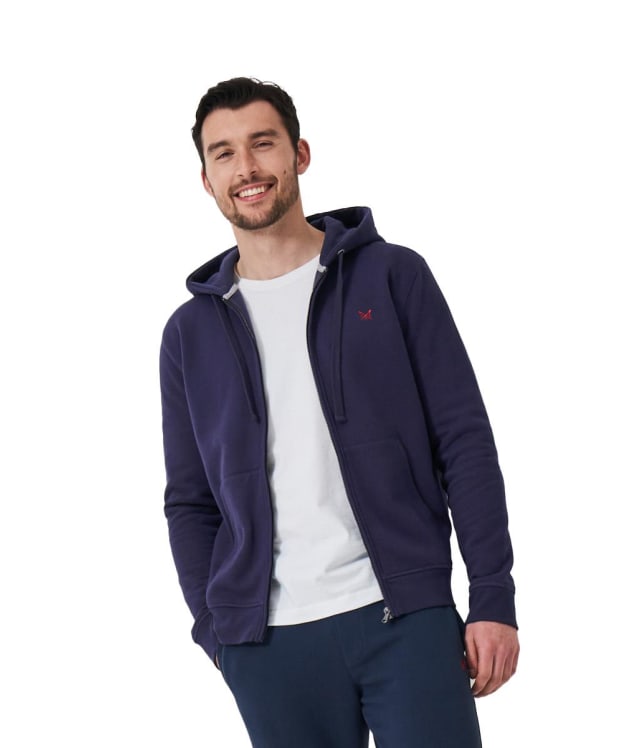 Men's Crew Clothing Crossed Oars Zip Through Hoodie - Heritage Dark Navy