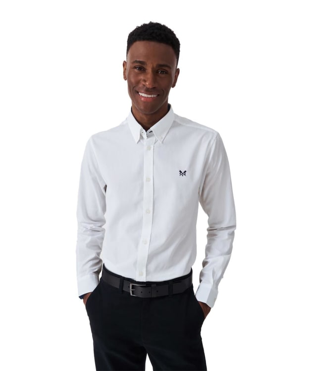Men's Crew Clothing Plain Poplin Shirt - Heritage White