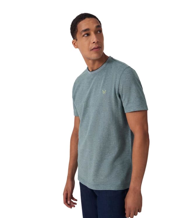Men's Crew Clothing Oxford T-Shirt - Teal Green / White