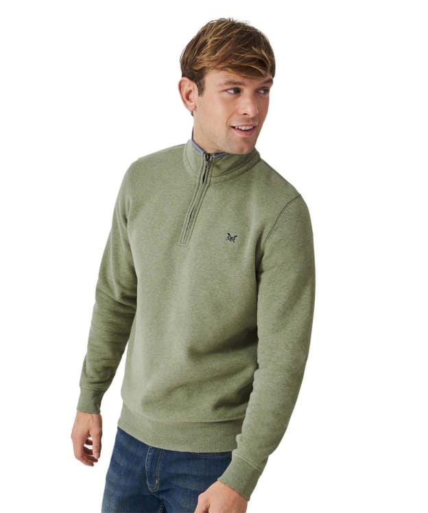 Men's Crew Clothing Classic 1/2 Zip Sweater - Artichoke Marl