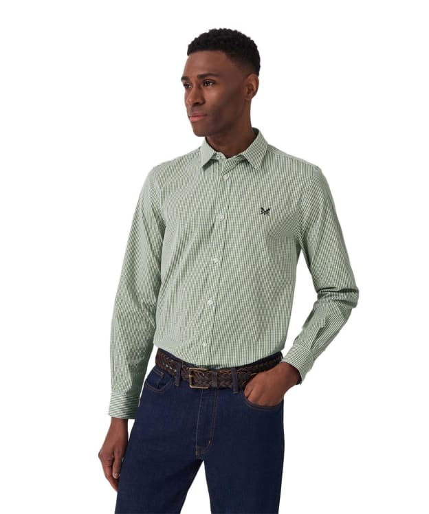 Men's Crew Clothing Crew Classic Micro Gingham Shirt - Artichoke / White