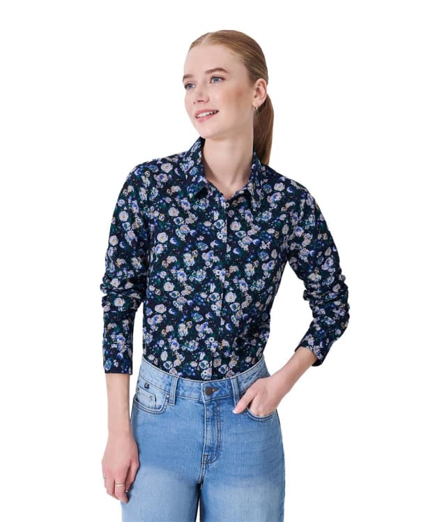 Women's Crew Clothing Lulworth Cotton Shirt - Navy Barg