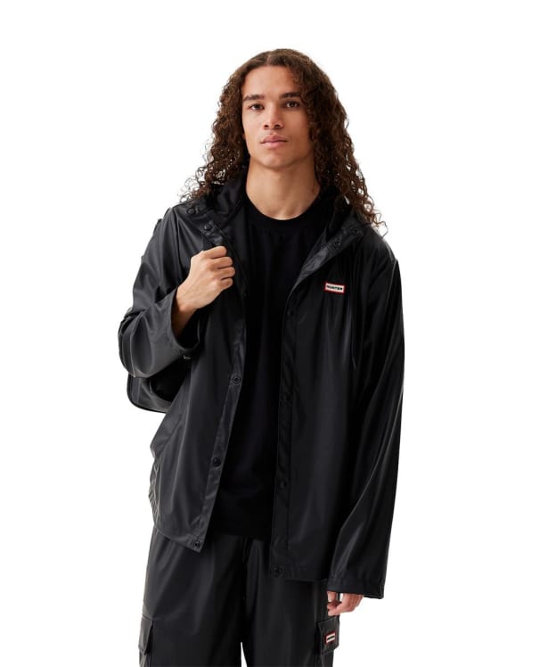 Hunter Izzy PU Hooded Waterproof Jacket - Black