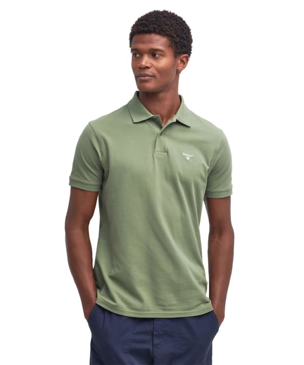 Men's Barbour Lightweight Short Sleeve Sports Cotton Polo Shirt - Burnt Olive