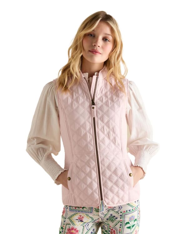 Women's Joules Minx Diamond Quilt Gilet - Pink