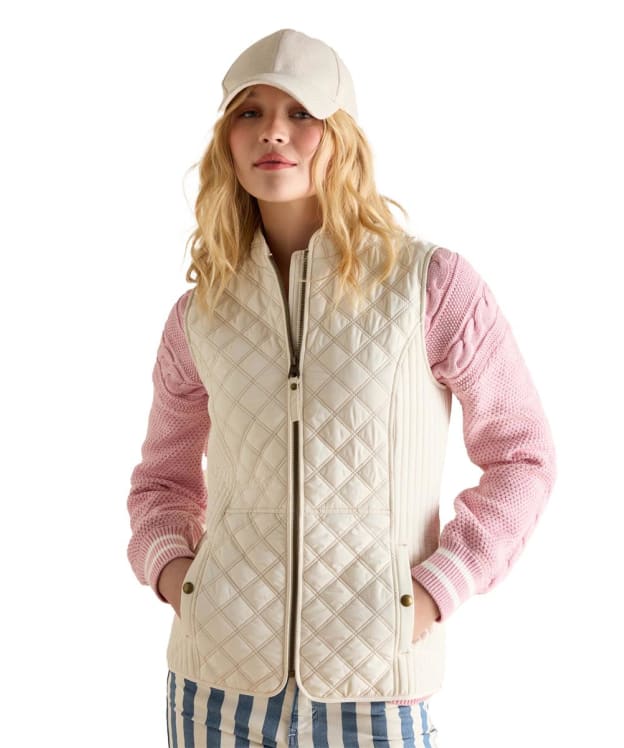 Women's Joules Minx Diamond Quilt Gilet - Cream