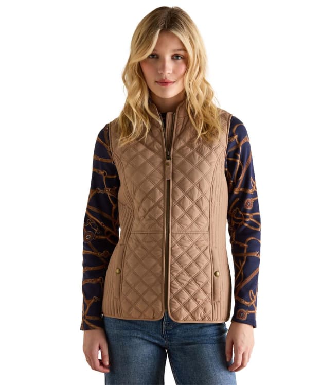 Women's Joules Minx Diamond Quilt Gilet - Brown