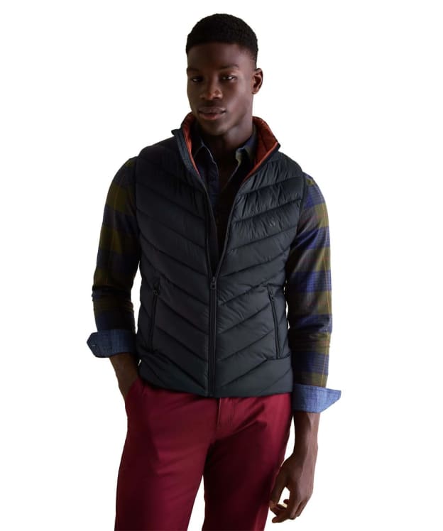 Men's Joules Garrett Chevron Quilted Gilet - Navy