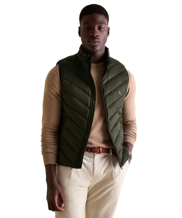 Men's Joules Garrett Chevron Quilted Gilet - Green