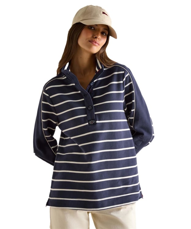 Women's Joules Southwold Funnel Neck Sweatshirt - Navy Stripe