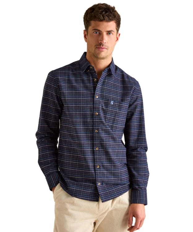 Men's Joules Welford Cotton Check Shirt - Navy Check