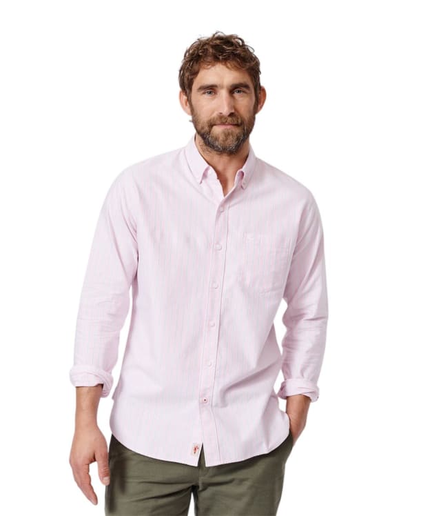 Men's Aubin Aldridge Oxford Button Down Stripe Shirt - Pink Stripe