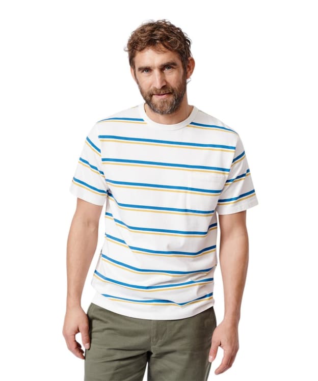 Men's Aubin Santon Relaxed T-Shirt - Cobalt / Ecru Stripe