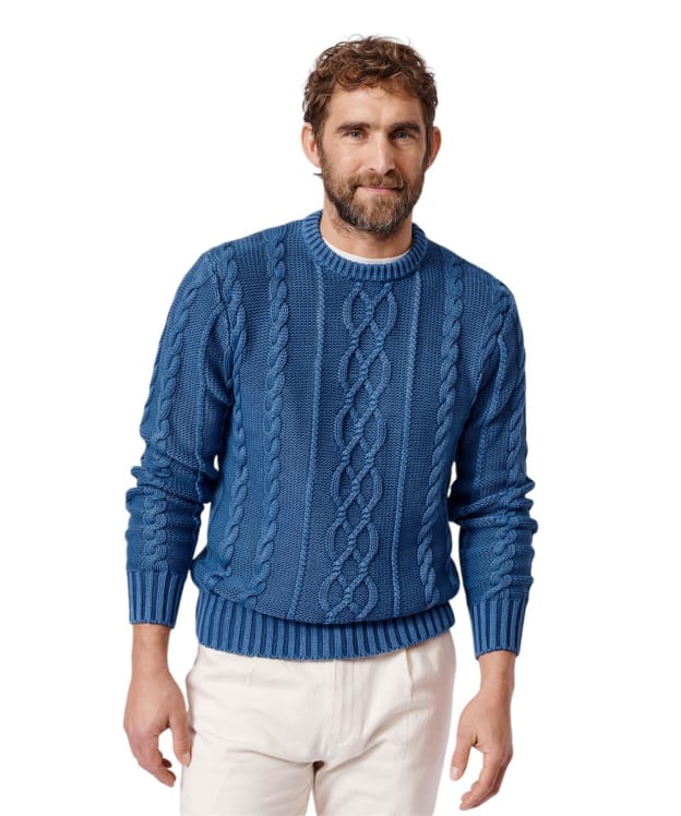 Men's Aubin Lenton Cotton Crew Neck Sweater - Pale Blue