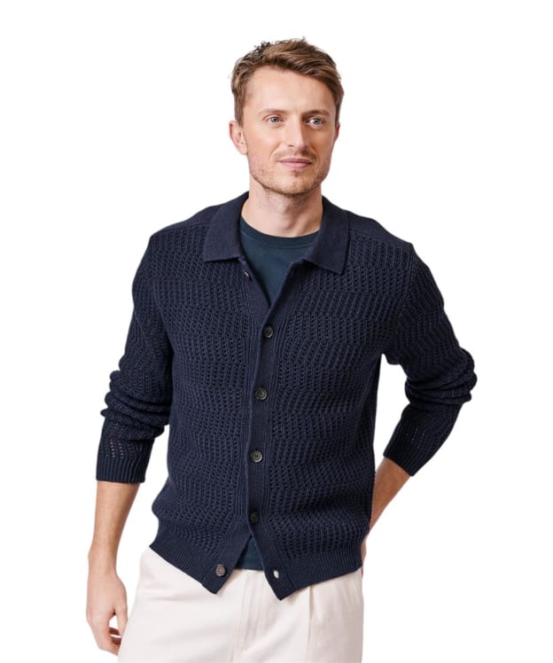Men's Aubin Langtoft Textured Cardigan - Navy