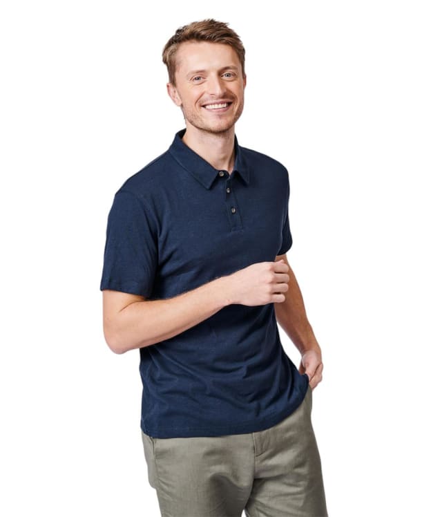 Men's Aubin Arnold Cotton / Linen Polo Shirt - Navy