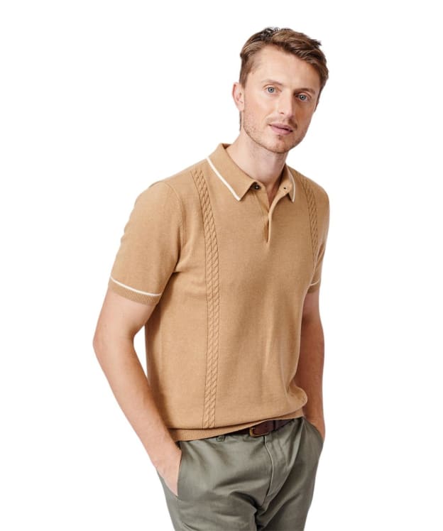 Men's Aubin Beelsby Cable Polo Shirt - Tan