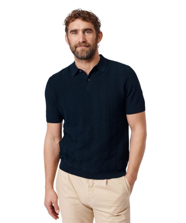 Men's Aubin Ponton Textured Polo Shirt - Navy