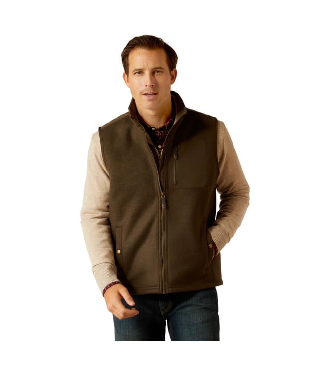 Men’s Ariat Millbrae Wool Vest Gilet - Earth