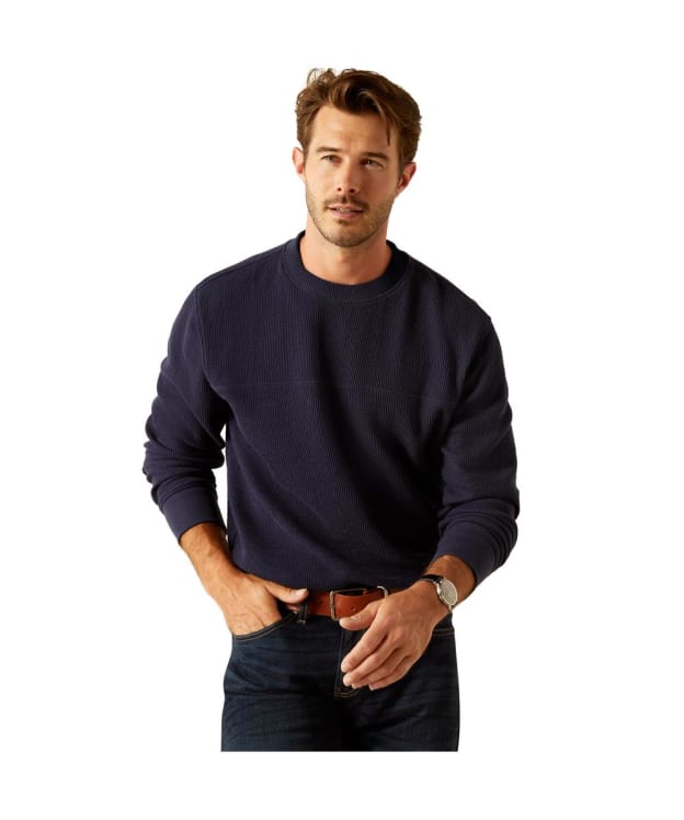 Men’s Ariat Hexham Crew Neck Sweater - Navy