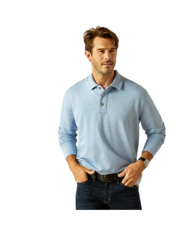 Men’s Ariat Wilton Lightweight Sweatshirt - Chambray Blue Heather