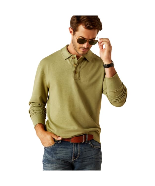 Men’s Ariat Wilton Lightweight Sweatshirt - Oil Green Heather