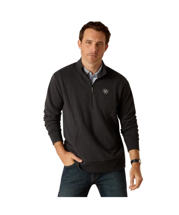 Men’s Ariat Friday Cotton 1/2 Zip Sweatshirt - Heather Charcoal