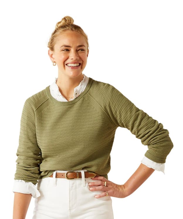 Women's Ariat Cambeck Sweater - Oil Green